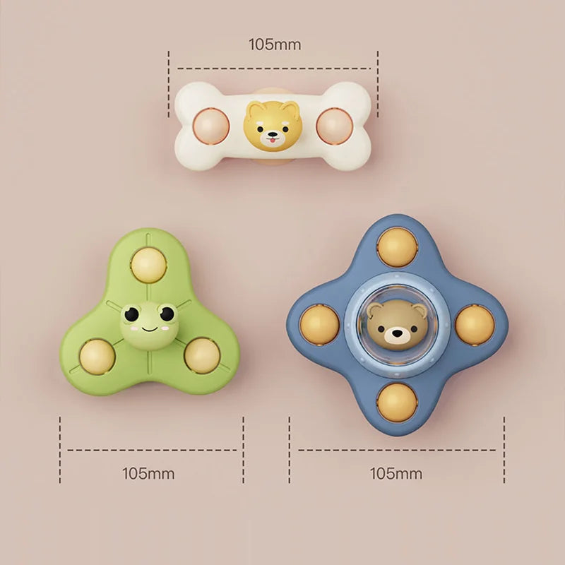 3Pcs/Set Baby Toys Suction Cup Spinner Toys For Toddlers