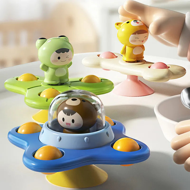 3Pcs/Set Baby Toys Suction Cup Spinner Toys For Toddlers