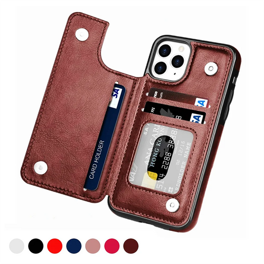 iPhone XS and below Families - Luxury Leather Wallet Case