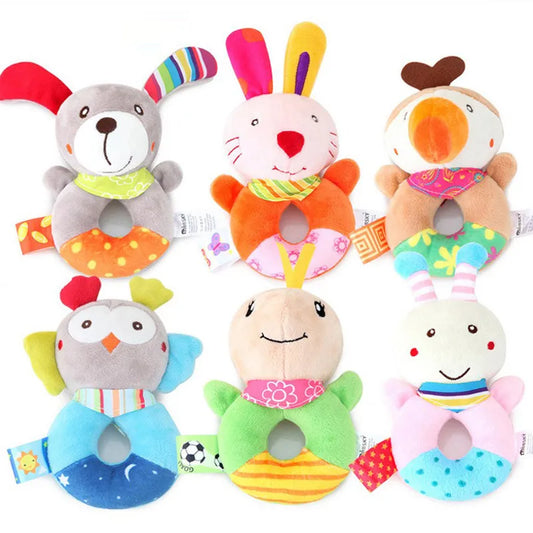 Baby Plush Rattle Cartoon Animals Crib Mobile Bed Bell Toys