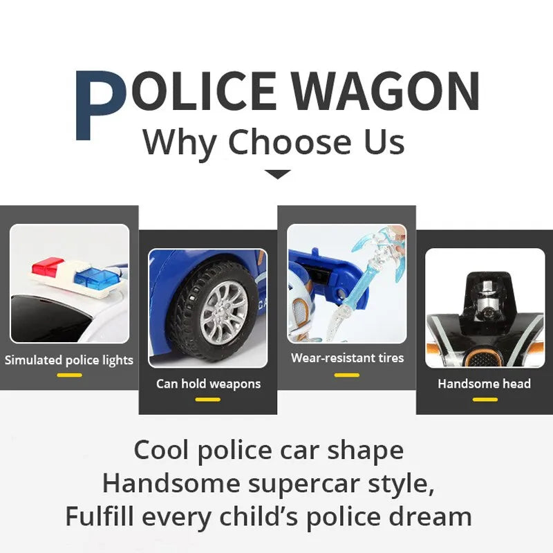 Blue Children's Collision Deformation Police Car