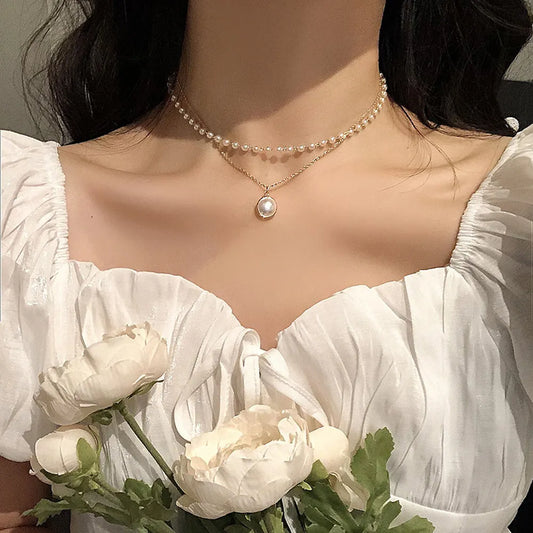 K-pop Pearl Choker Necklace