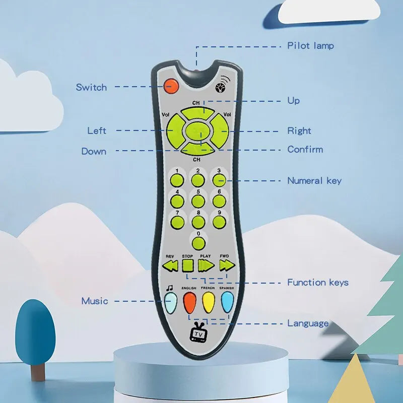 3 Languages Educational TV Remote Control with Music
